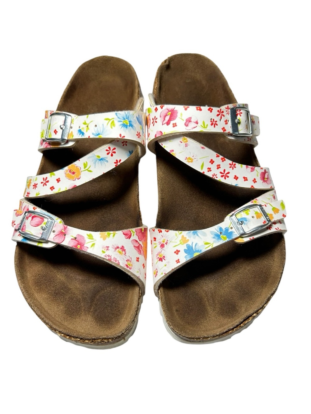Birlos by Birkenstock Salina Magic Flower Sandals White Floral EU 39 US 8-8.5 Co